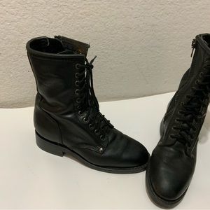 Harley Davidson Riding Moto Ankle Boots Womens Size 7M Black Leather Lace Up